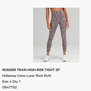 Lululemon Wunder Train High-Rise Tight 25" - Gray Camo